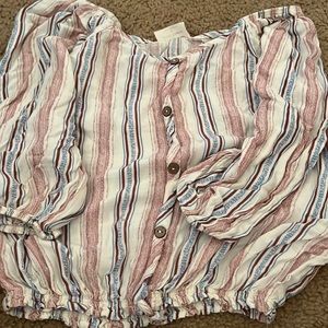 Long sleeve crop girls shirt